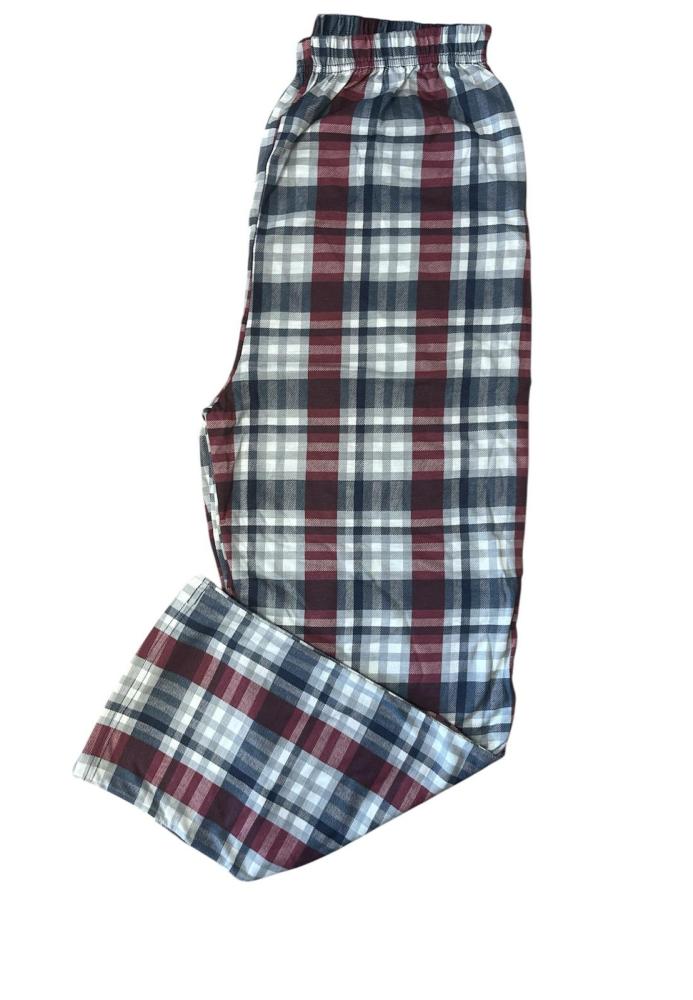 Pantaloni de Pijama Barbati ,Culoare Alb cu Rosu,Engros